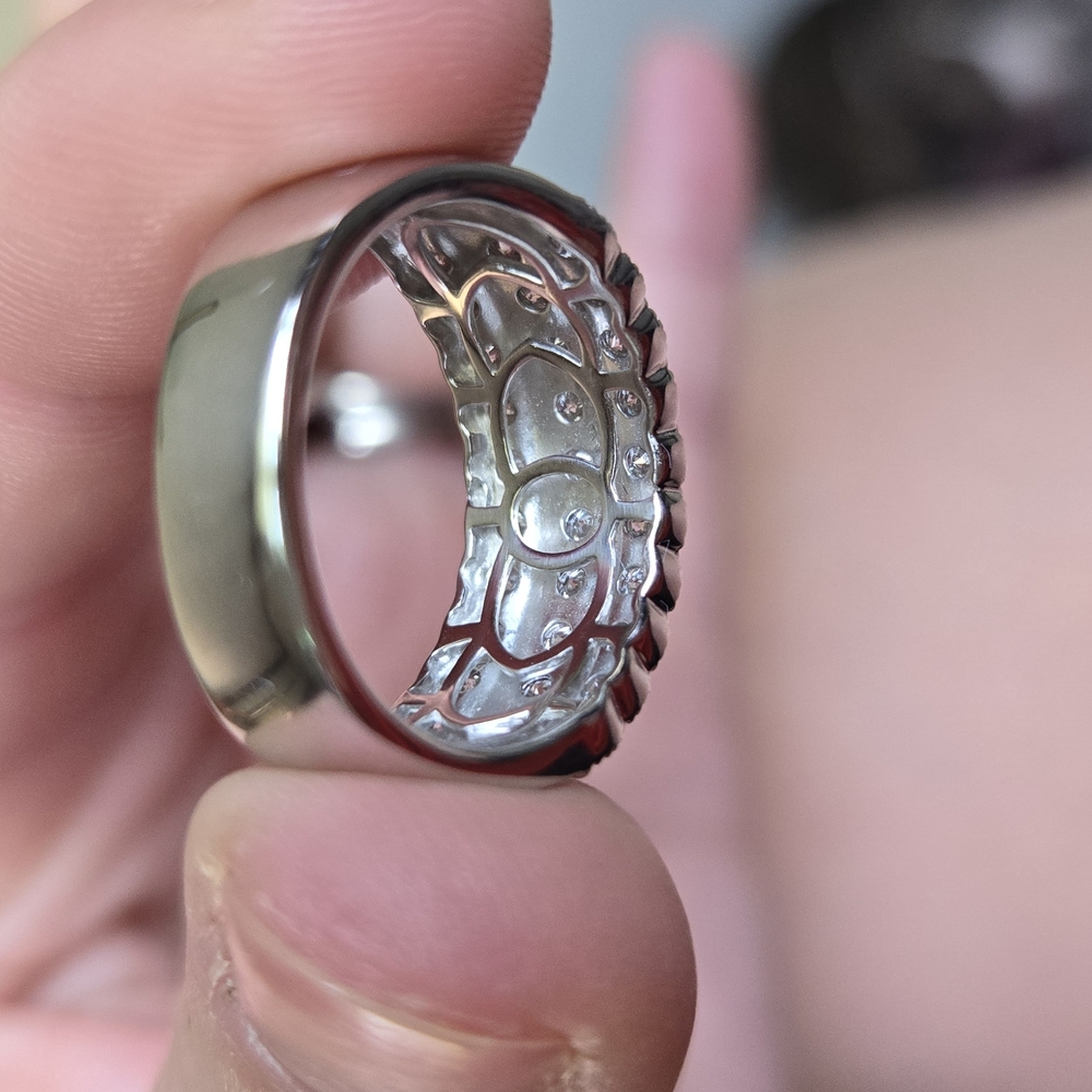 Source Unknown Silver Triple Row Ring - image 6